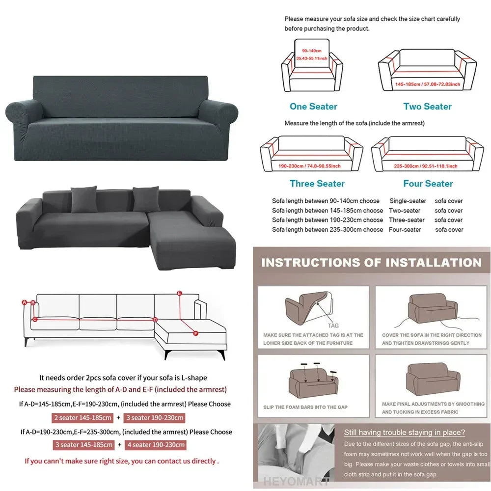 Jacquard Stretch Couch Cover Universal Sofa Covers Dog Cat Pets Friendly Washable Furniture Protector Fitted Sofa Slipcovers